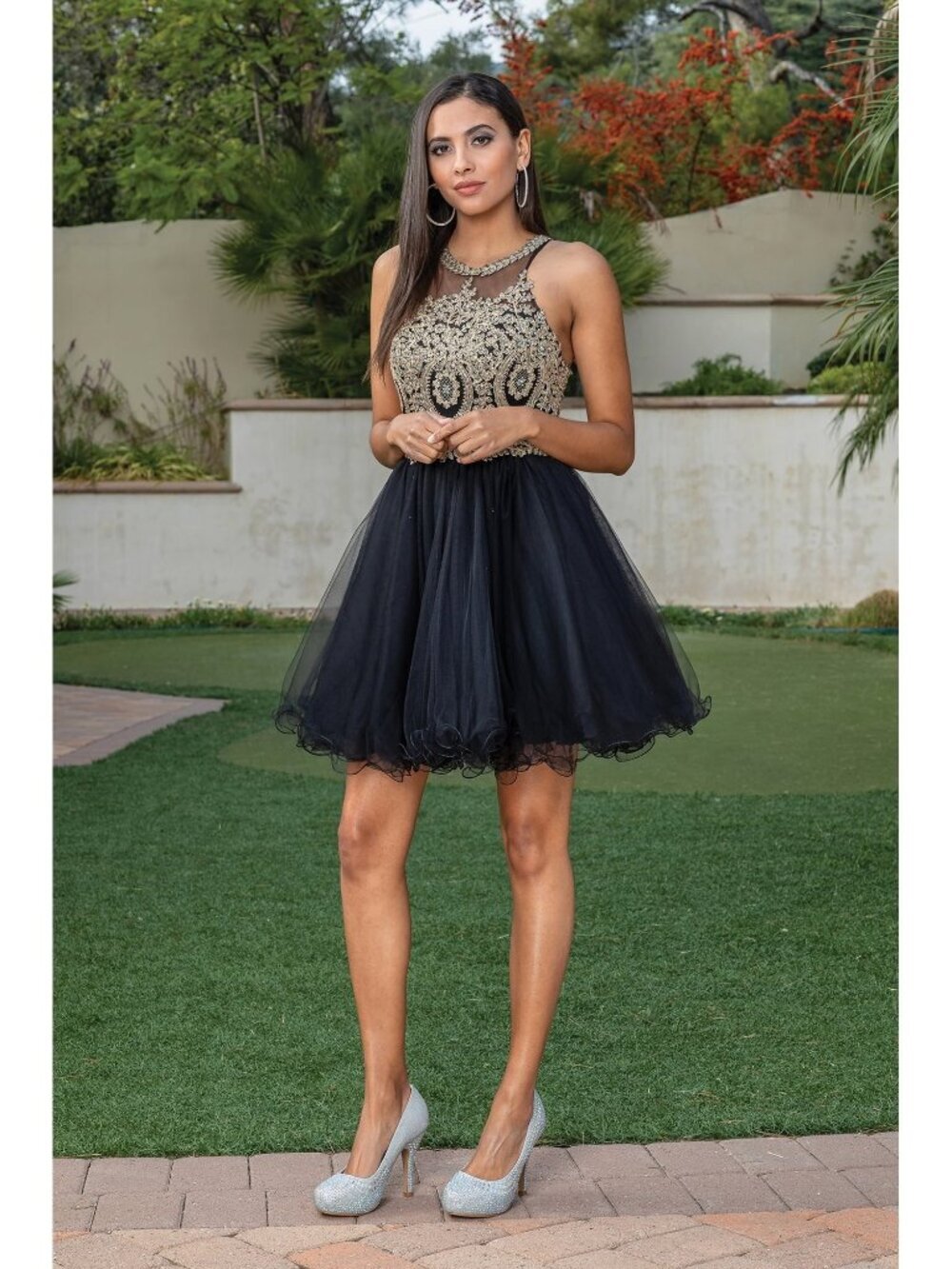 NEW CHAMPAGNE Evening Gown Floor Length Formal Elegant Stunning 2156